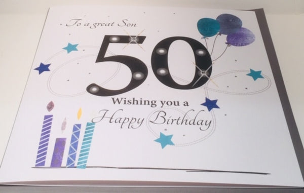 Large 50th Birthday Card Son 50th Birthday Card Son Son 50th Birthday