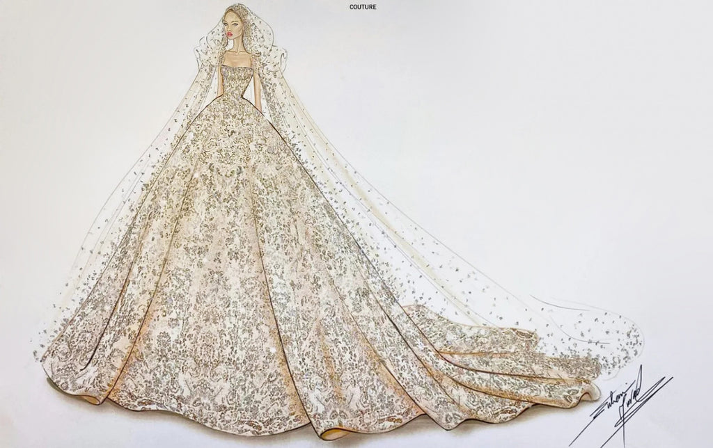 Zuhair Murad Haute Couture wedding dress sketch