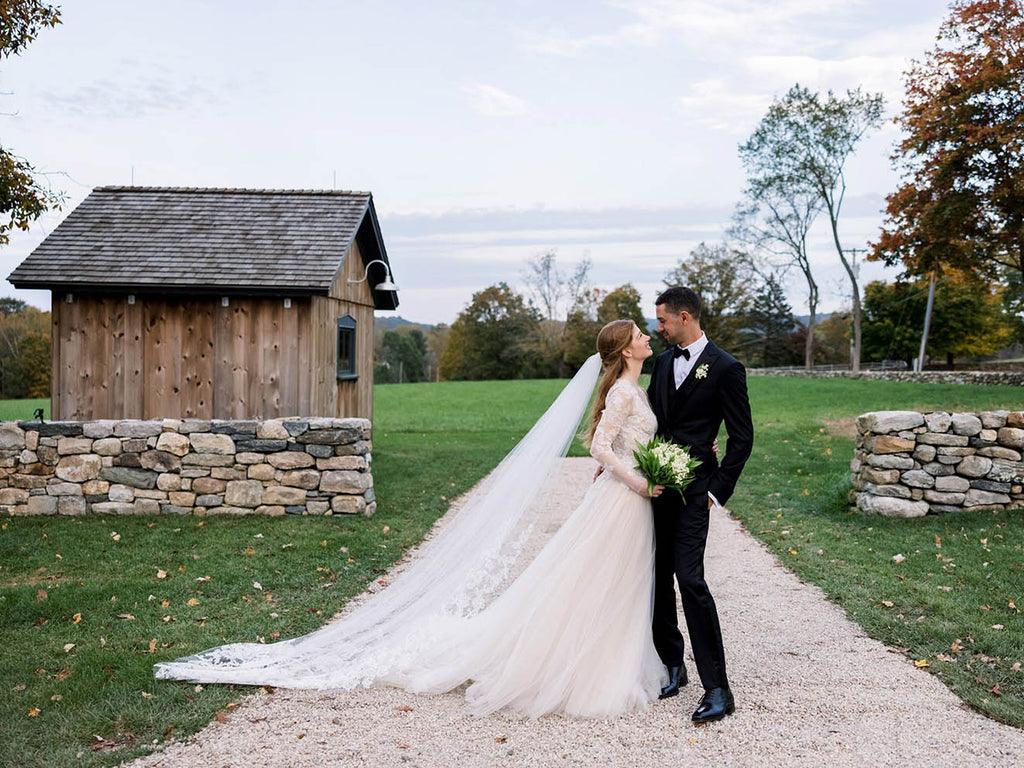 airy tulle and lace veil