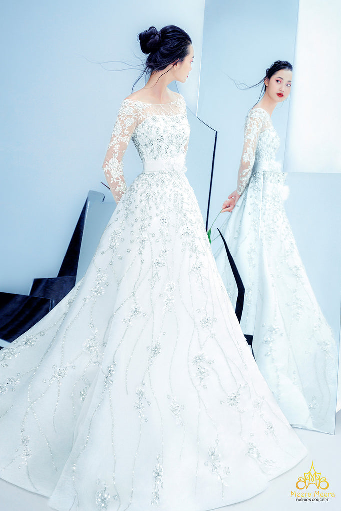 áo cưới chữ a haute couture thiết kế riêng