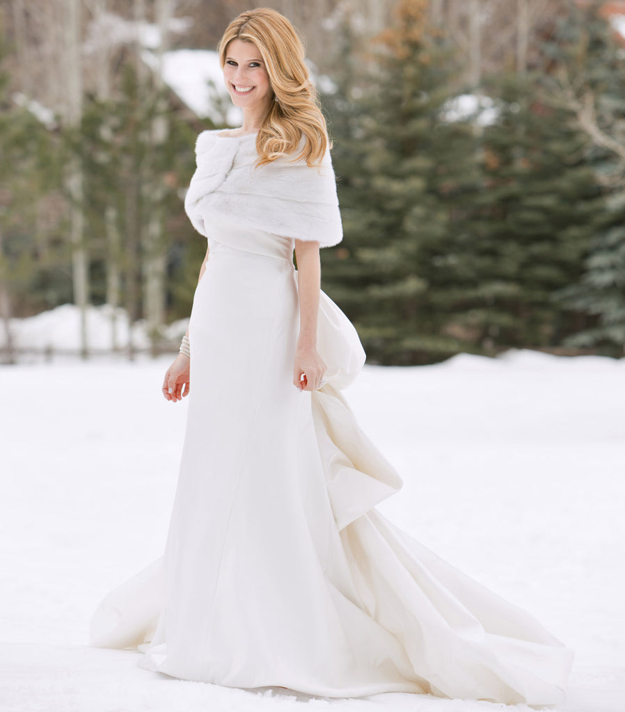 áo cưới mùa đông đơn giản