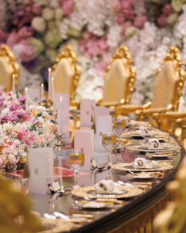 bàn tiệc cưới hoàng gia brunei
