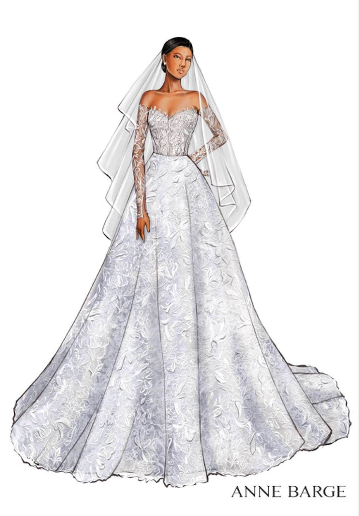 phác thảo váy cưới 2025
