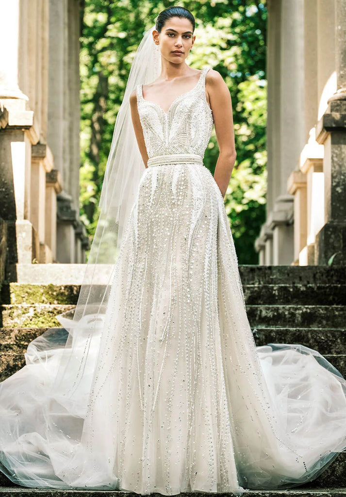 crystal embellished wedding dress