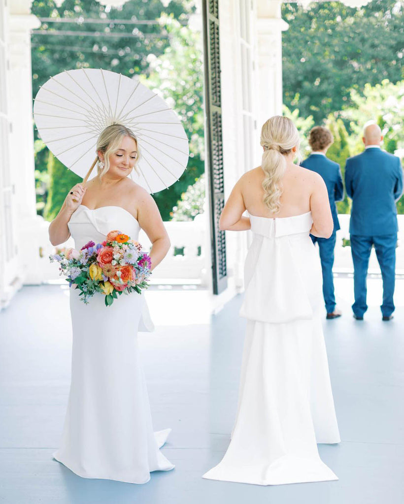 minimalist plus size mermaid wedding dress