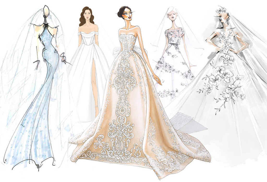 Spring 2025 wedding dresses sketch
