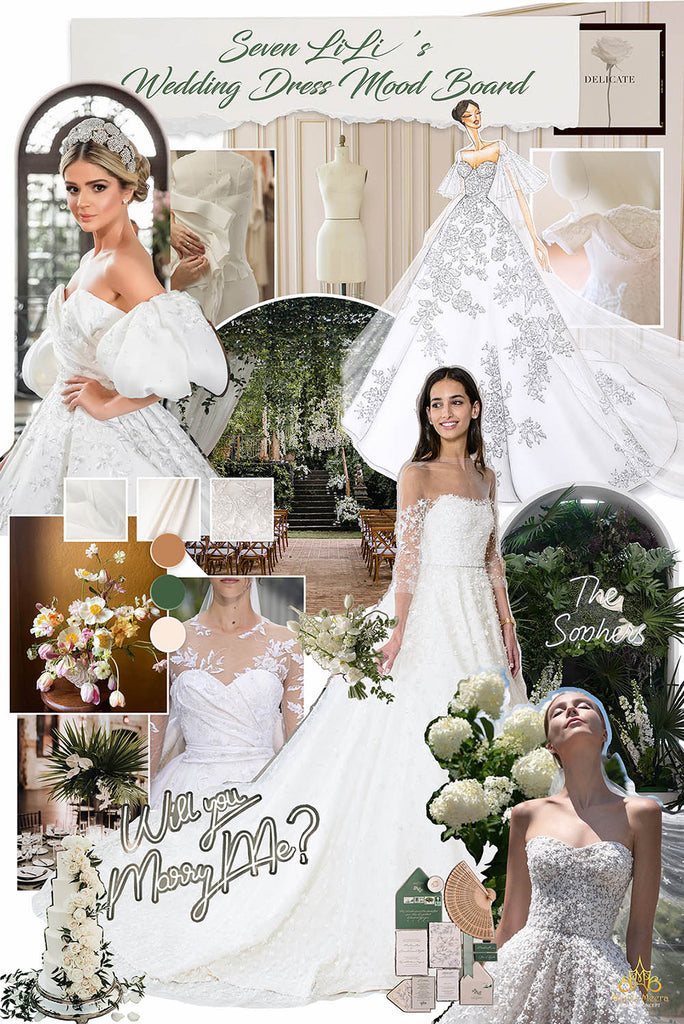 couture wedding dress mood board for Meera Meera Bride