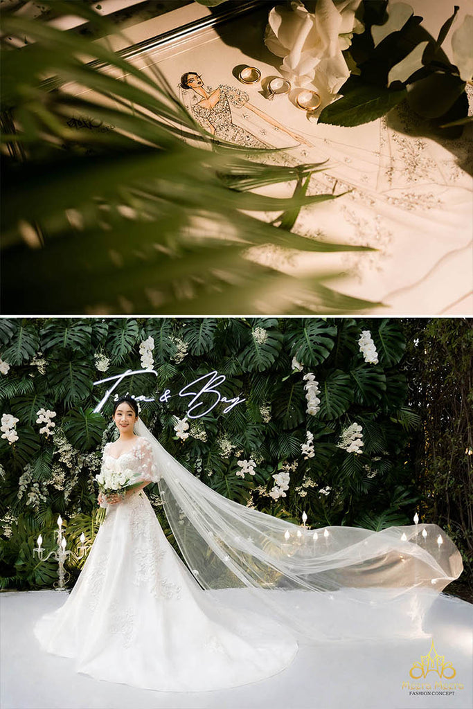 couture wedding veil by meera meera