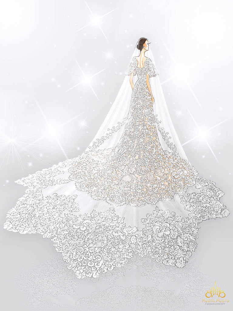 couture wedding veil sketch
