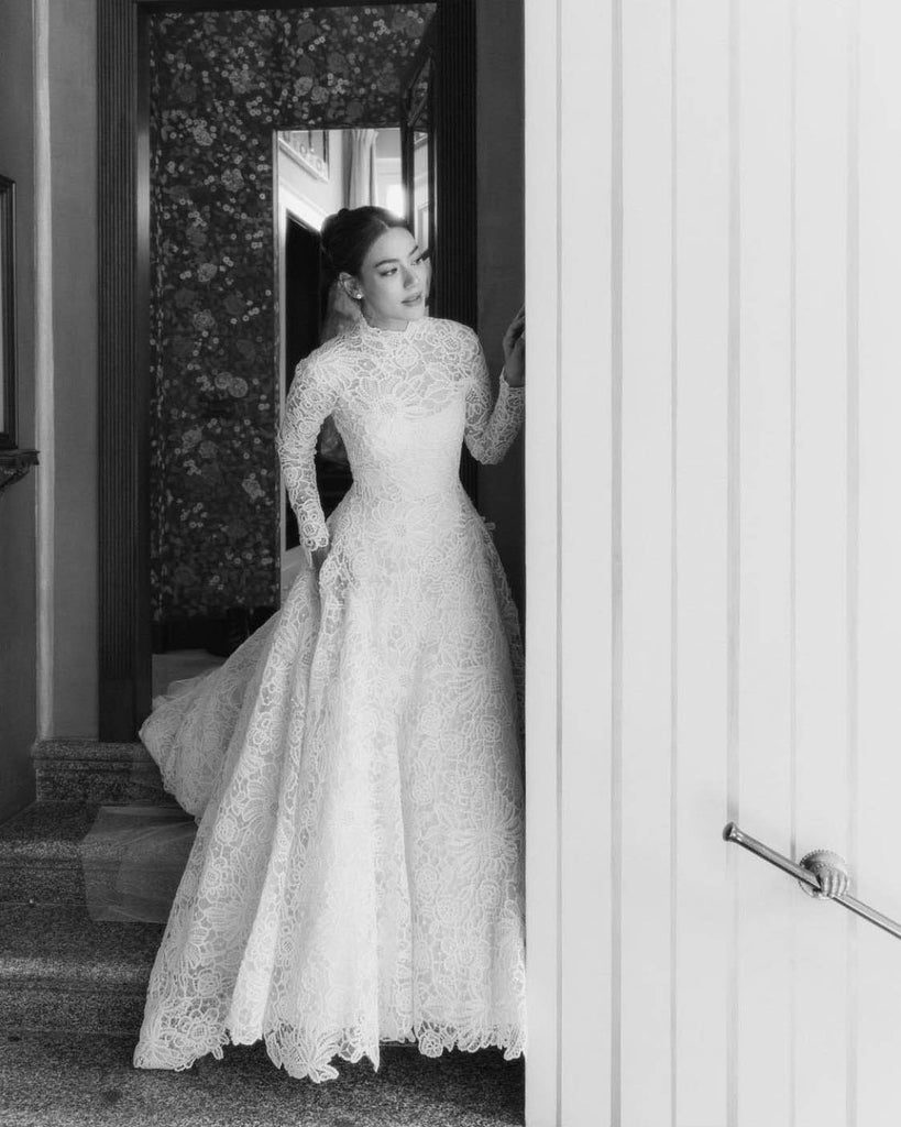 diễn viên kimmy kimberley mặc váy cưới dior