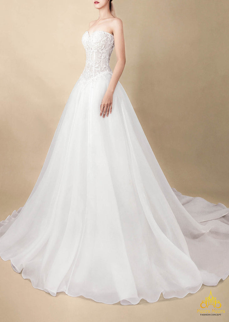 drop waist beach wedding dress