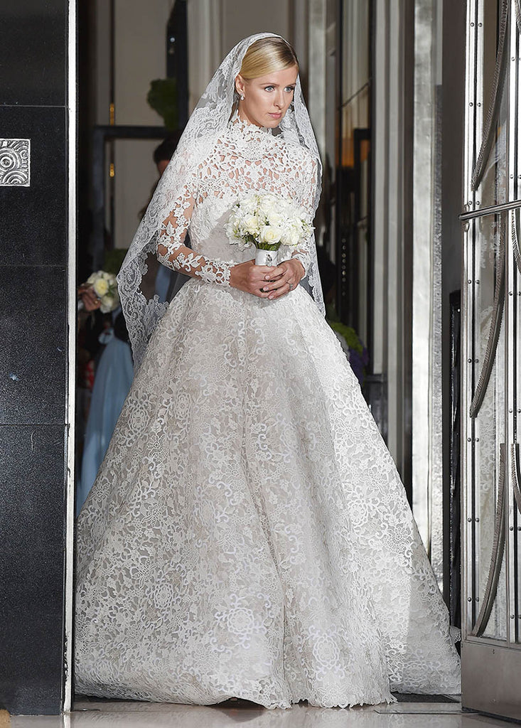 haute couture lace wedding veil