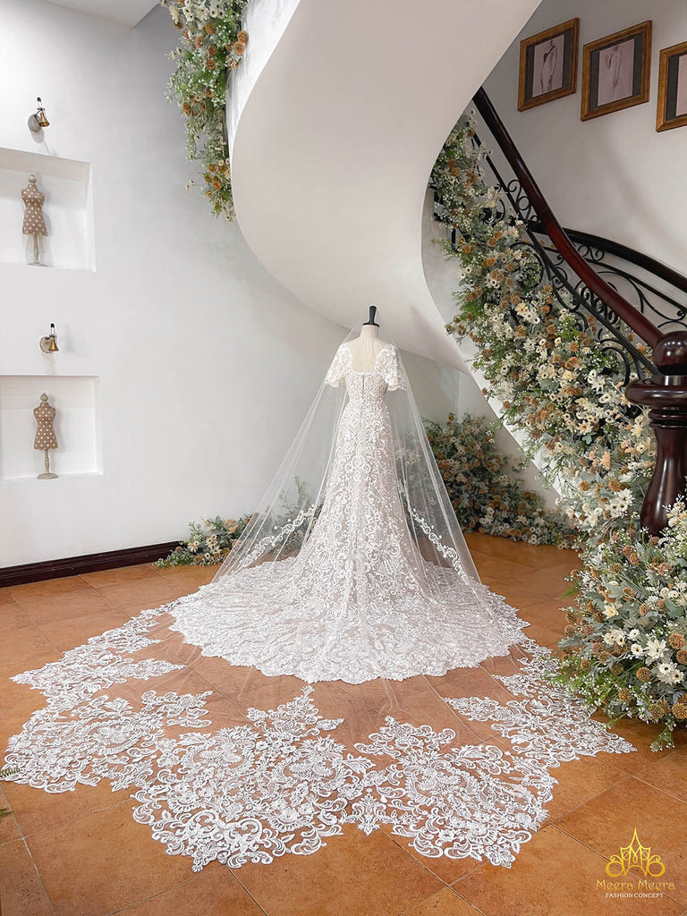 haute couture wedding veil design