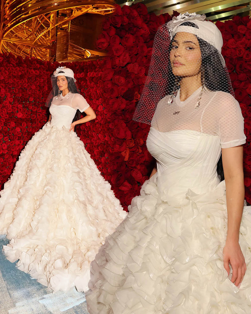 kylie jenner in ruffled wedding gown met gala