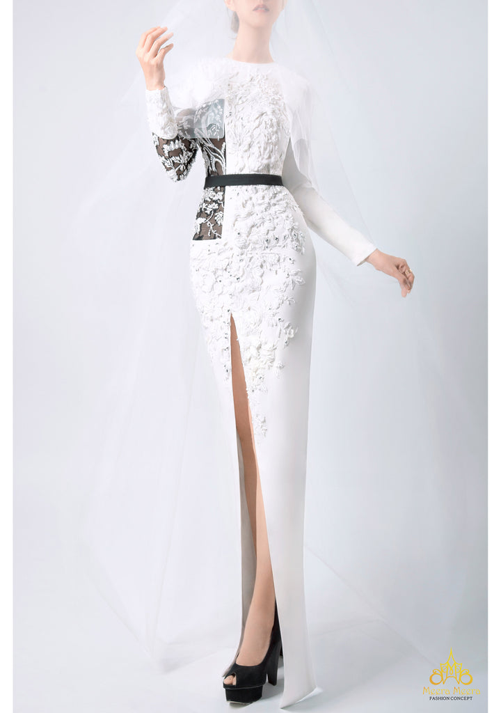 Luxury Vietnamese couture wedding dress Meera Meera Fashion Concept Black White Wedding Dress