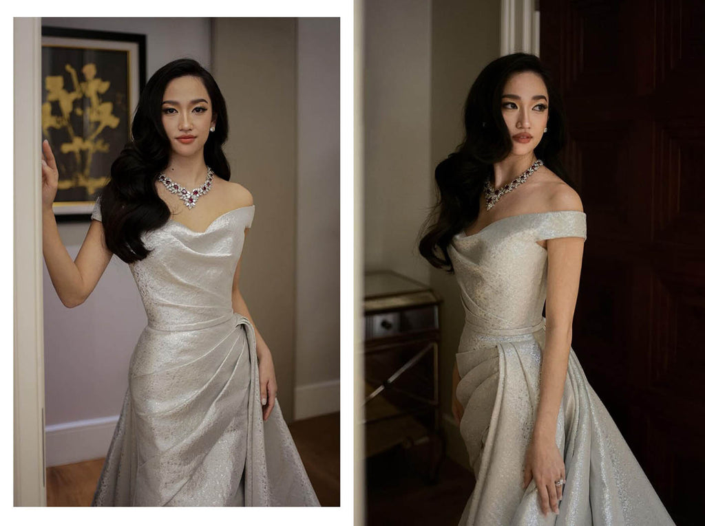 đầm cưới draping truyền thống