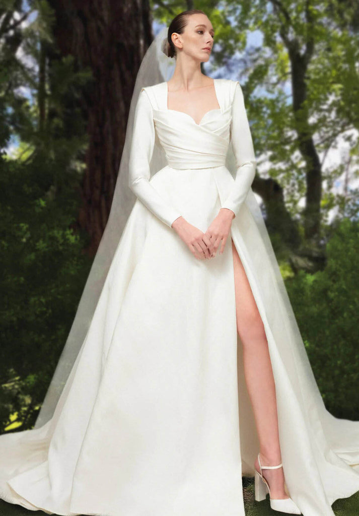 minimalist satin wedding dress bridal spring 2025