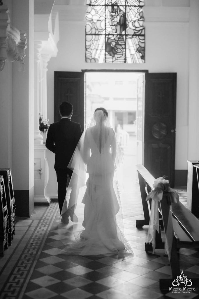 church wedding dress with veil