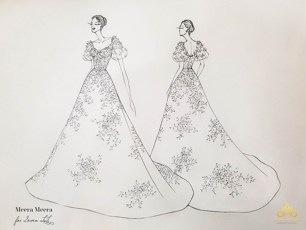 phác thảo áo cưới couture thiết kế riêng meera meera