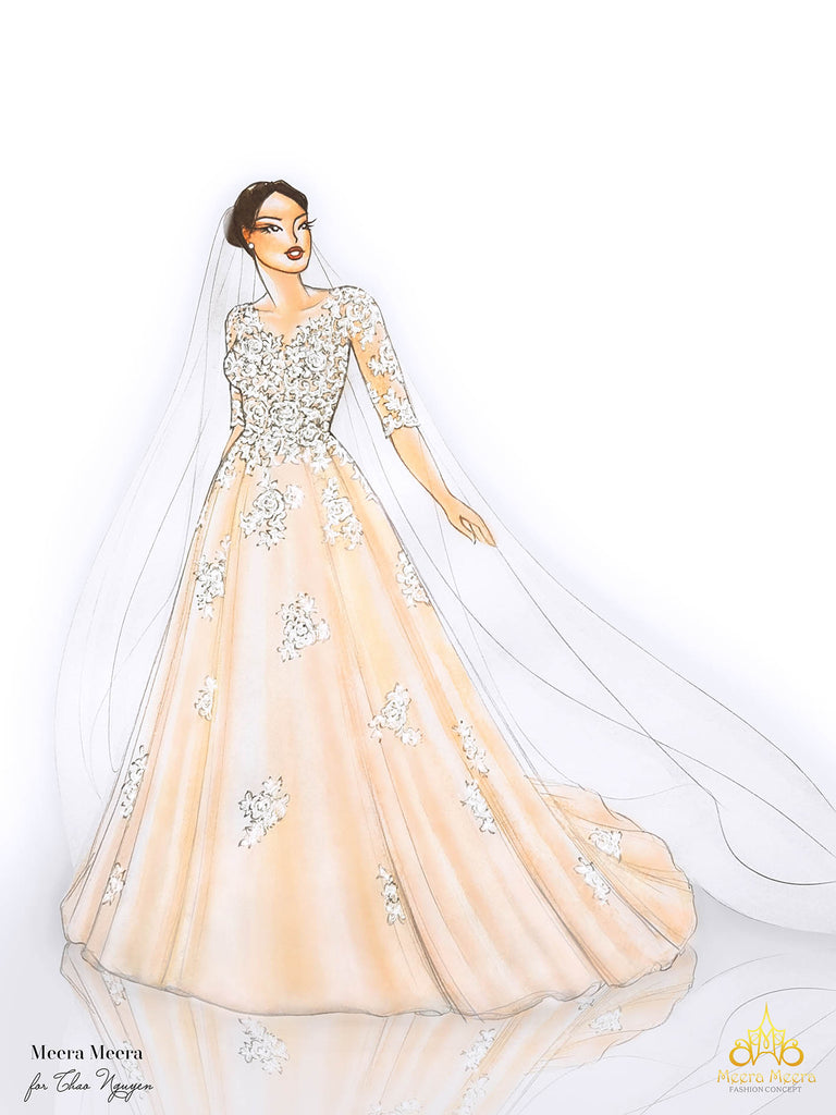 plus size wedding dress sketch by meera meera