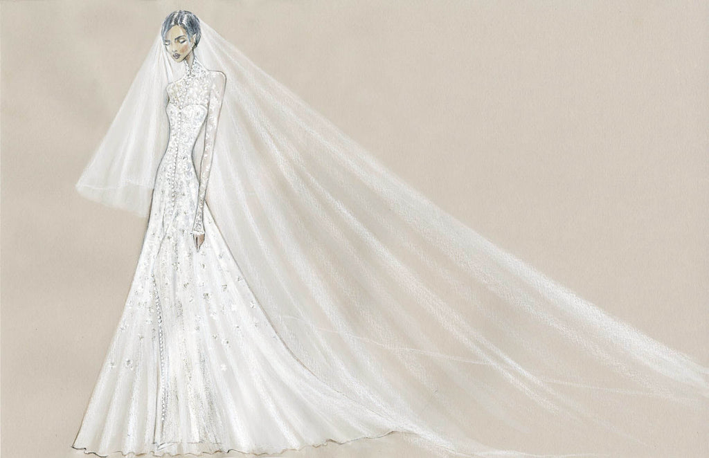 priyanka chopra wedding dress sketch