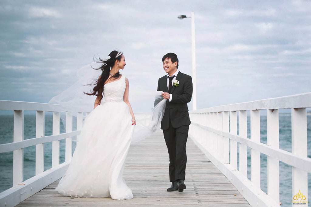 romantic beach wedding dress