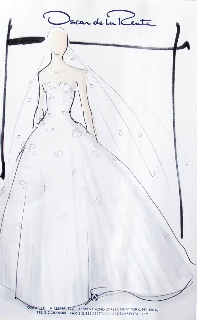 sketch phác thảo áo cưới cúp ngực thiết kế riêng