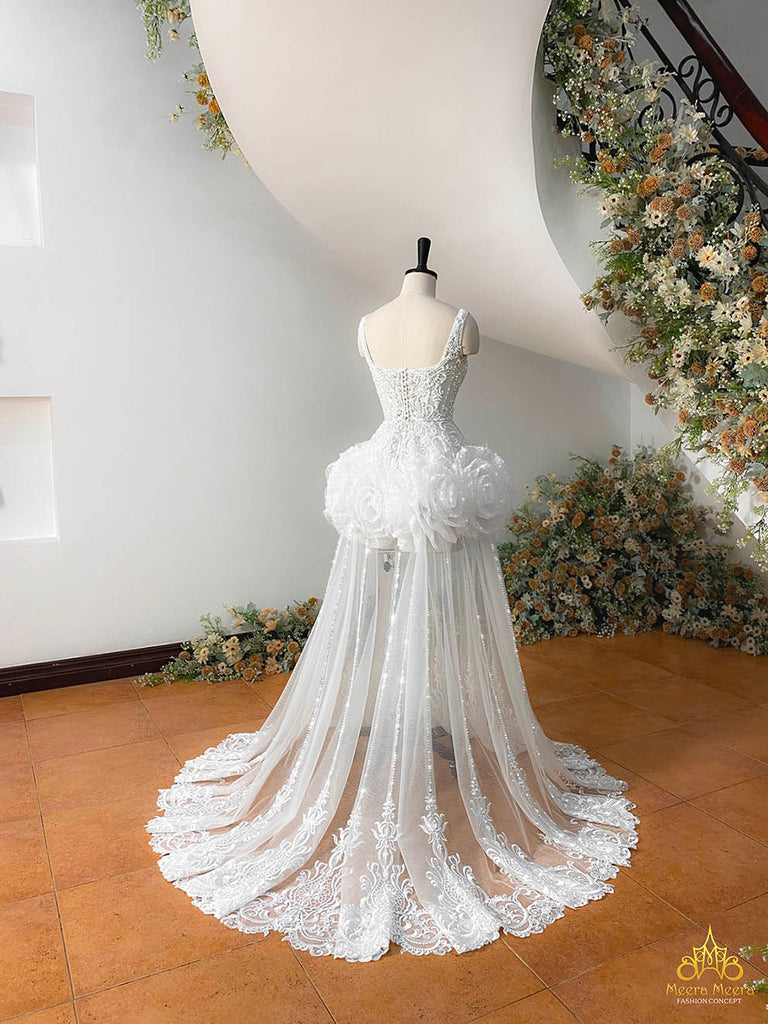 2025 wedding dress with 3d oversized roses