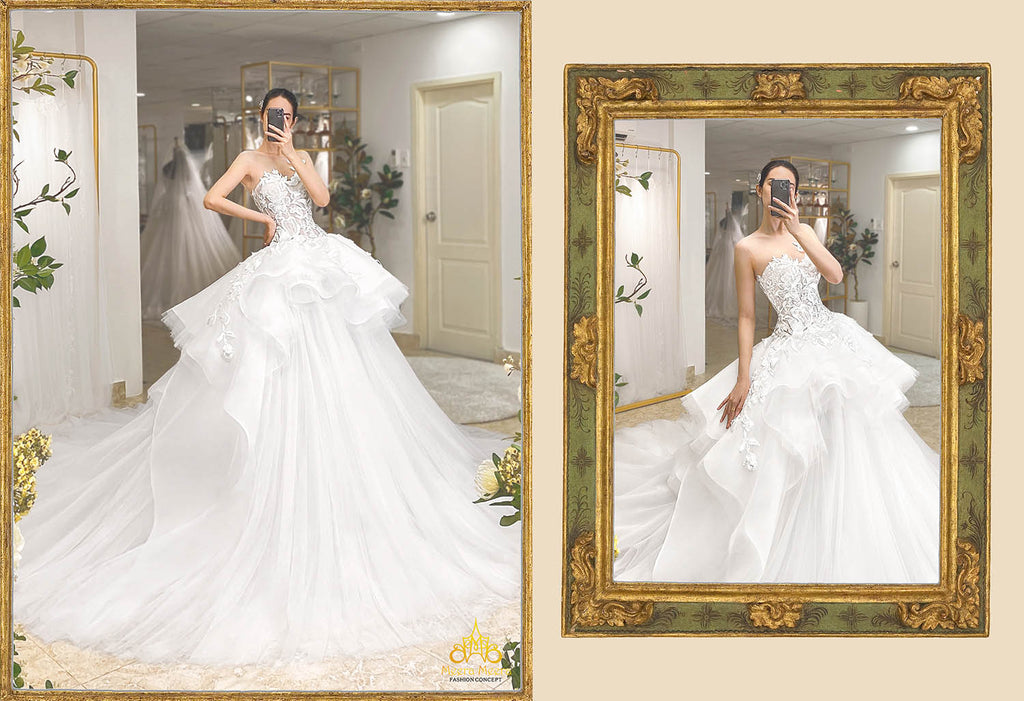 unique couture indoor wedding dress