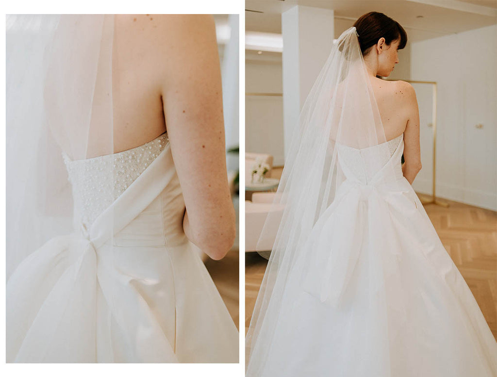 thiết kế áo cưới đính nơ oversize