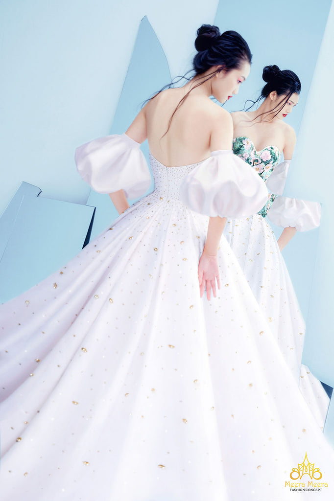 thiết kế váy cưới tay phồng meera meera