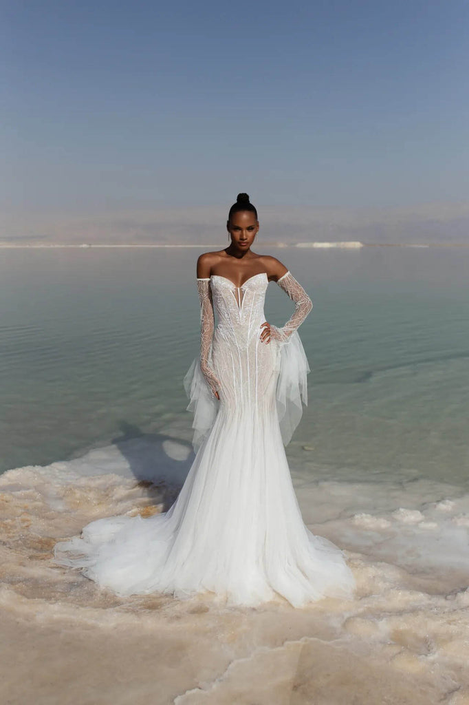 váy cưới đuôi cá mùa đông 2024 mới nhất