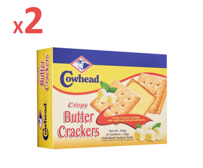 Cowhead Crispy Butter Crackers 208g x 2-Snacks-Primo Food Supplies