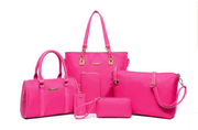 Factory Outlet Six Piece Bag Handbag Shoulder Messenger Bag Jasminesshop Bags Rose Red / 4