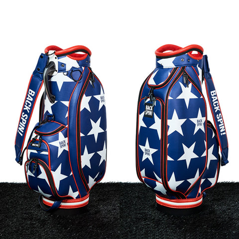 【BACK SPIN!】GOLF BAG - STAR (White Black Navy Red)