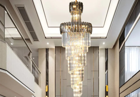 Glass and Crystal Chandelier