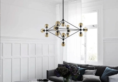 Ankur Helix Modern Glass And Metal Chandelier