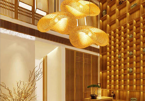 Ankur Cane Hat Bamboo Pendant Lights