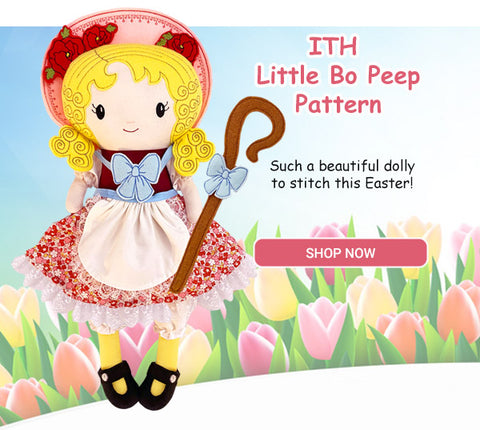 ITH Little Bo Peep Doll Machine Embroidery Pattern by Dolls And Daydreams