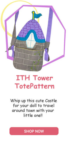 ITH Tower Tote Travel Bag Pattern machine embroidery 