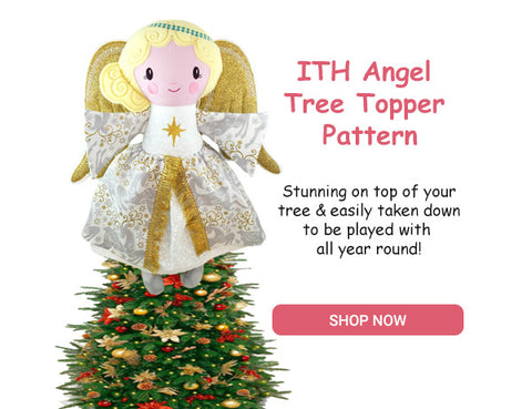 Tree Topper Angel Machine embroidery pattern 