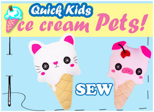 Ice Cream Kawaii Cute Plush Sewing Patterns by Dolls And Daydreams