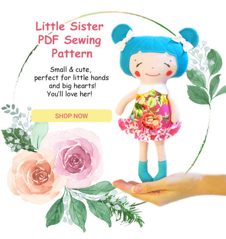 Little Sister Doll PDF Sewing Pattern by dolls and daydreams