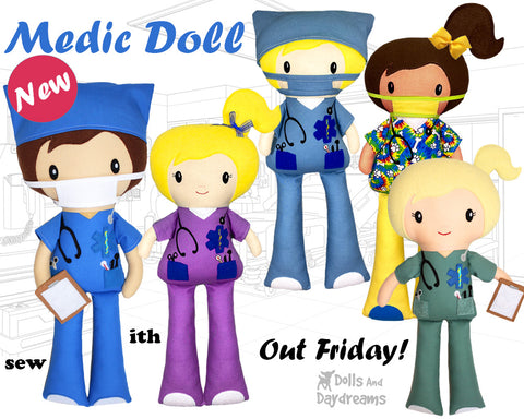 Medic Doctor Nurse first responder doll pattern by dolls and daydreams