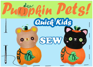 Pumpkin Fall Kawaii Cute Plush Sewing Patterns by Dolls And Daydreams
