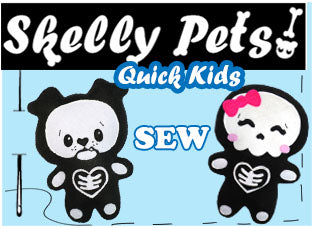 Skeleton Kawaii Cute Plush Sewing Patterns by Dolls And Daydreams