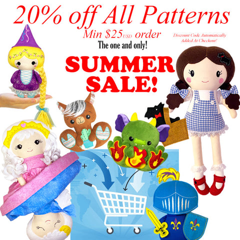 Summer Sale 2021 dolls and plush toy patterns 