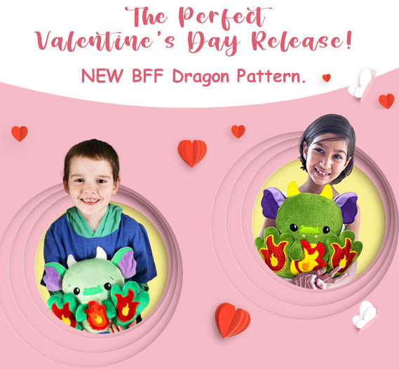 Dragon BFF Plush Toy plush toy PDF sewing and ITH machine embroidery pattern