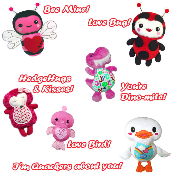 Be Mine Valentine pun witty saying to add to plush toys machine embroidery patterns by dolls and daydreams
