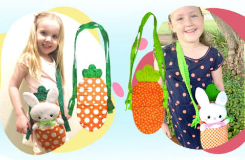 Tiny BunBun Bunny Pattern and Carrot Tote by dolls and daydreams